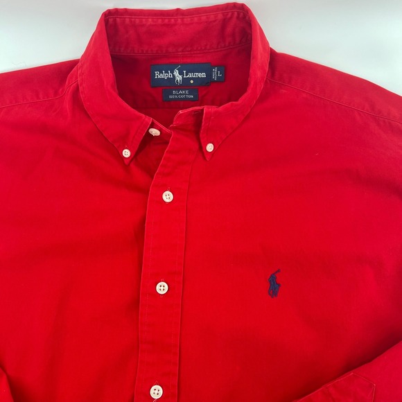 Ralph Lauren Other - Ralph Lauren Blake Red Button Down Shirt Mens L 100% Cotton Vintage 90s Y2K Era
